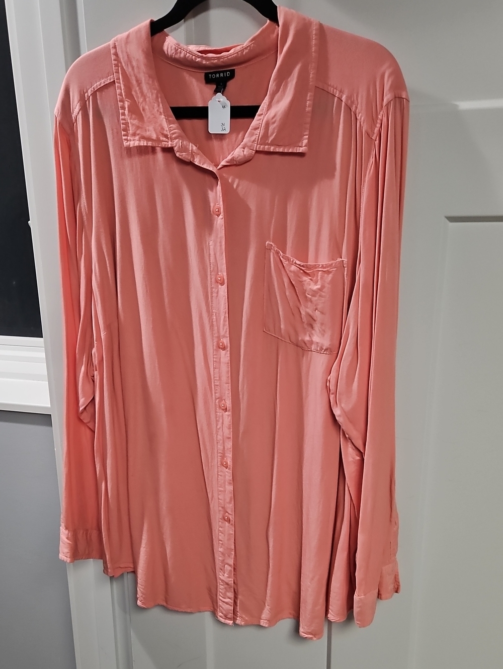 torrid coral button-down lounge shirt
